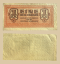 WWII German Wehrmacht 1 Reichsmark Military Note both sides of banknote