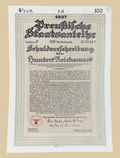 1937 German 100 Reichsmark bond 