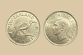 1939 New Zealand Sixpence silver coin obverse and reverse