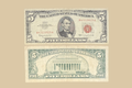 1963 United States $5 Note (Red Seal) front and back