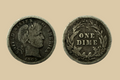 1905 S USA Silver Barber Dime coin obverse and reverse