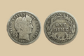 1907 D USA Silver Barber Dime coin obverse and reverse