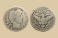 1909 USA Silver Barber Quarter coin obverse and reverse