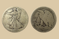 1918 D USA Silver Walking Liberty Half Dollar coin obverse and reverse