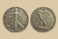 1942 USA Silver Walking Liberty Half Dollar coin obverse and reverse