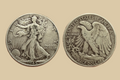1945 USA Silver Walking Liberty Half Dollar coin obverse and reverse