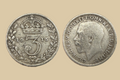 1915 United Kingdom Threepence Silver Coin obverse and reverse