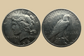 1935 S USA Silver Peace Dollar coin obverse and reverse
