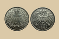 1914 A German Empire 1 Mark silver coin obverse and reverse
