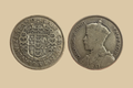 1934 New Zealand Half Crown silver coin obverse and reverse