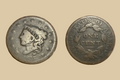 1837 United States Large Cent coin obverse and reverse