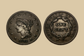 1842 United States Large Cent Large Date coin obverse and reverse