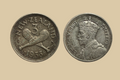 1933 New Zealand Silver threepence coin obverse and reverse
