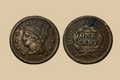 1851 United States Large Cent coin obverse and reverse