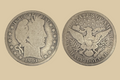 1901 Barber Half Dollar silver coin obverse and reverse