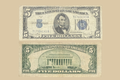 1934 D United States $5 Silver Certificate front and back