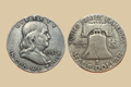 1957 Franklin Half Dollar silver coin obverse and reverse
