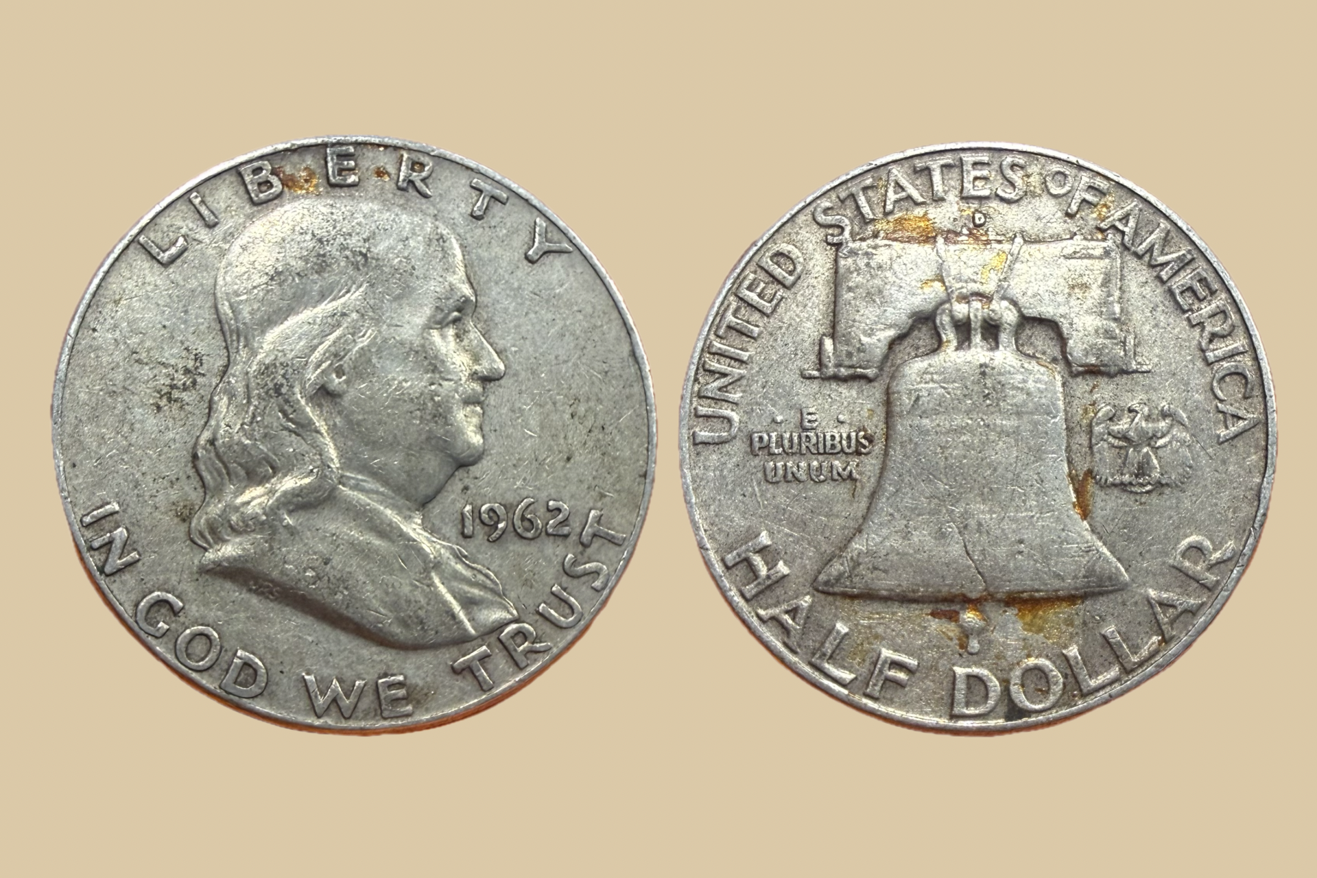1962 D Franklin Half Dollar silver coin obverse and reverse