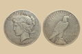 1934 D USA Silver Peace Dollar Coin Micro D Variety obverse and reverse