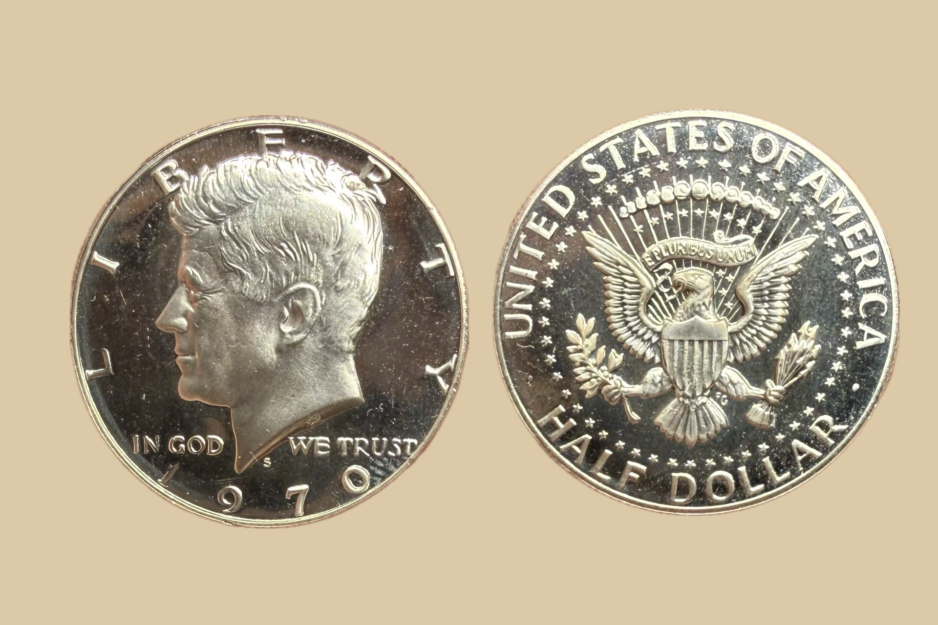 1970 San Francisco JFK Half Dollar silver obverse and reverse
