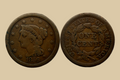 1856 Braided Hair Large Cent (Slanted 5 Variety) obverse and reverse