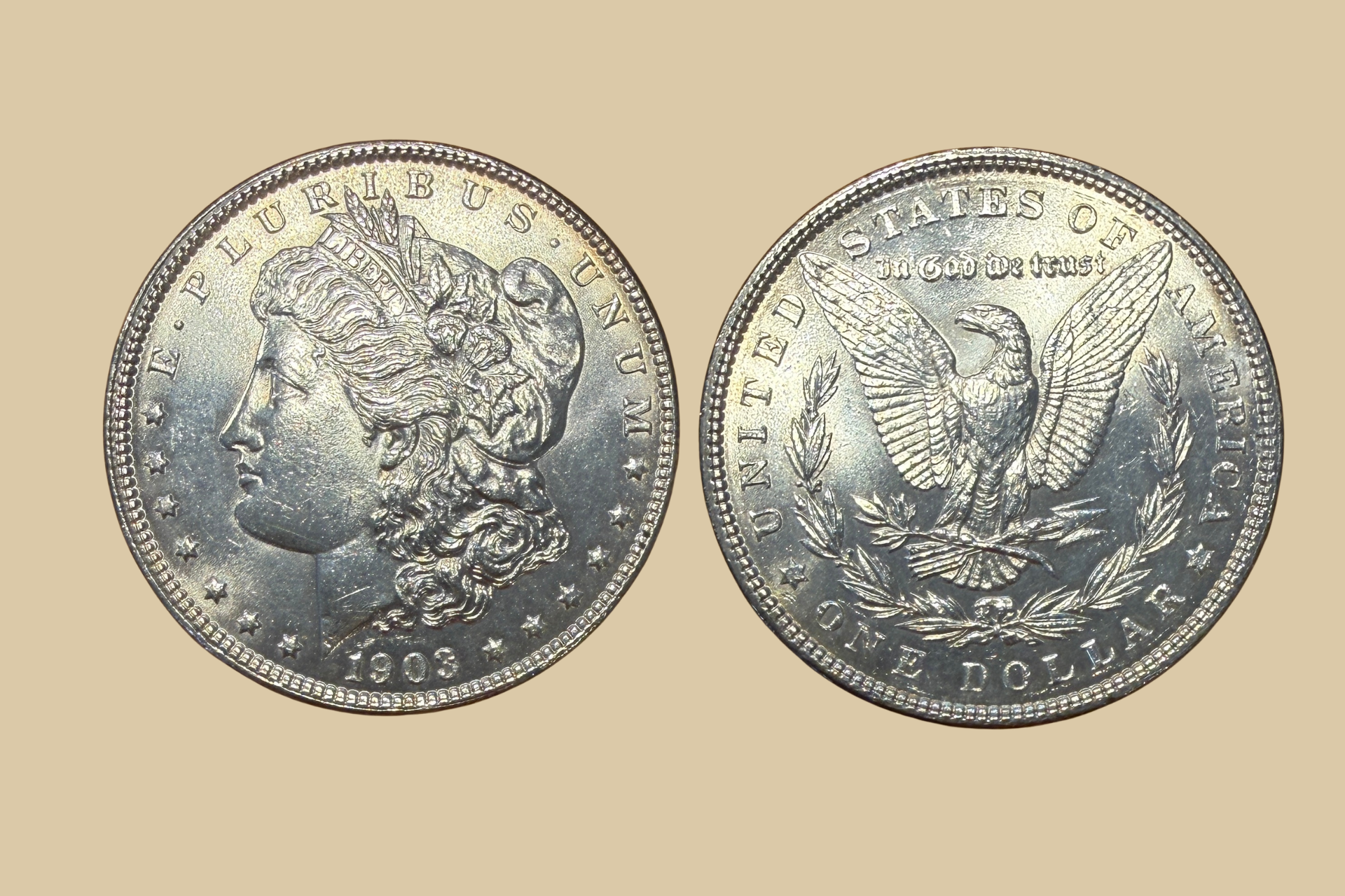 1903 USA Morgan Dollar silver coin obverse and reverse