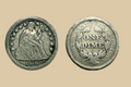 1856 O USA Silver Seated Liberty Dime coin obverse and reverse
