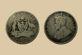1912 Australia Shilling Silver coin obverse and reverse