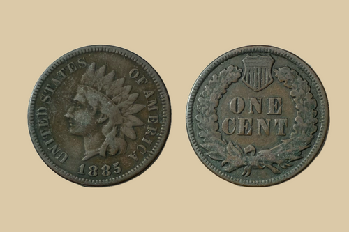 1885 USA Indian Head Cent coin obverse and reverse